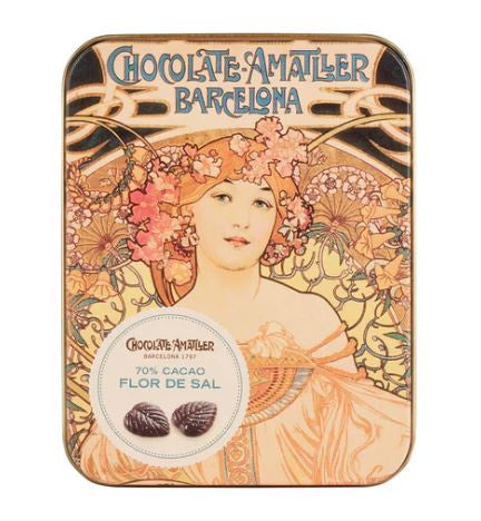 Amatller Salted Dark Chocolate Leaves with Salt, 60g