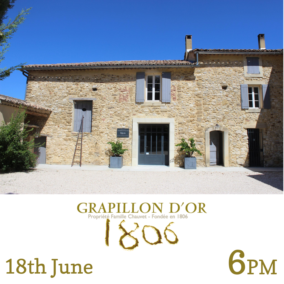 6:00-6:45pm: Meet the Winemaker: Grapillon d'Or